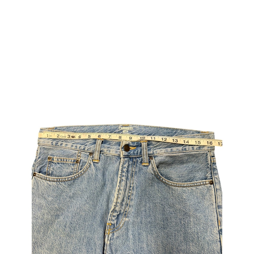 Carhartt WIP Pontiac Pant Mens 30x32 Blue Light Wash Good Straight Leg Denim - Picture 3 of 10